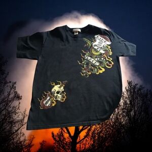 Route 66 Hallowen black tee shirt  with king of the rock 10/12 Cool designs